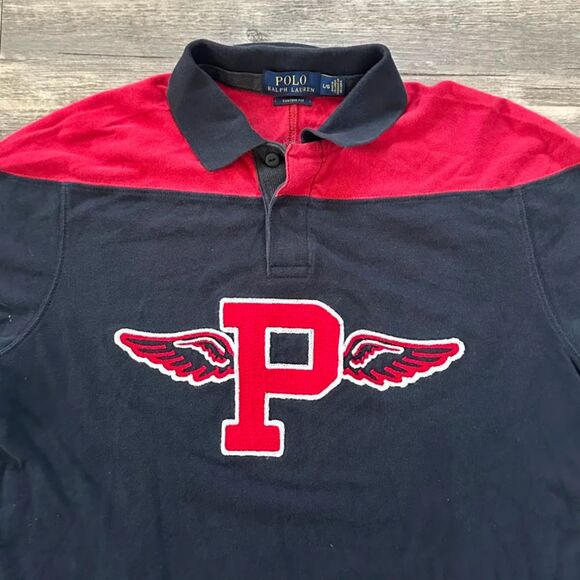 Polo Ralph Lauren P Wing Chain Stitched Rugby Shirt Size Large - Picture 2 of 5